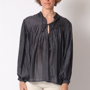 Matta Phool Silk Grey Top